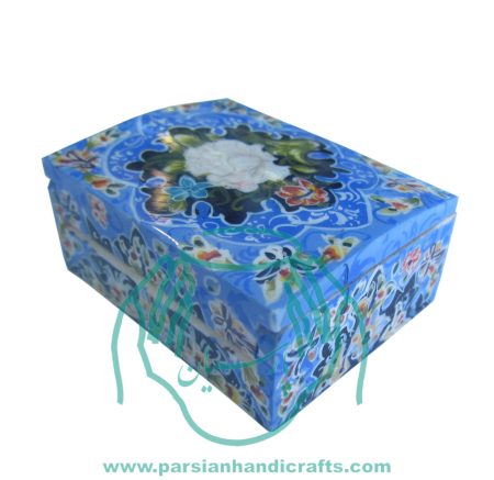 قیمت فروش جعبه کبریتی استخوانی زمینه آبی کوچک نقاشی
