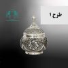 قندان آبکاری نقره سیاه قلم طرح 1
