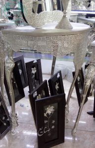 کنسول ملیله ابریشمی نقره