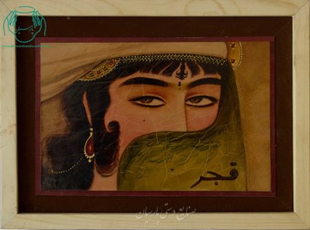 قیمت ننقاشی ایرانی تک چهره قجر روی چرم