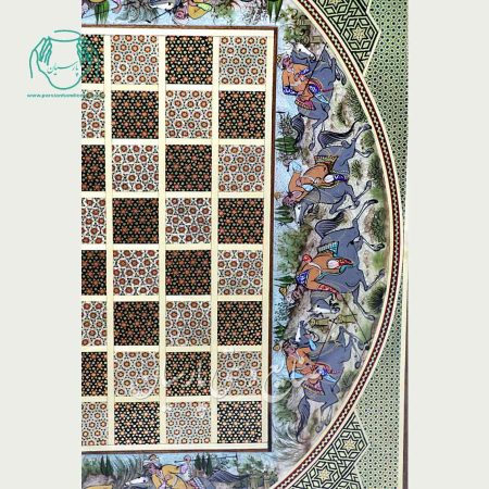 طرح تخته نرد پارسیان اصفهان لب گرد اعلی خاتم و نقاشی چوگان اصفهان
