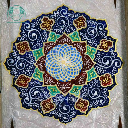 طرح داخل تخته نرد نقاشی اصفهان خاتم و صدف و نقاشی تذهیب