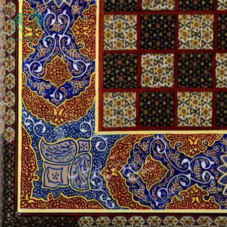 طرح گوشه تخته نرد پارسیان اصفهان خاتم و صدف و نقاشی تذهیب