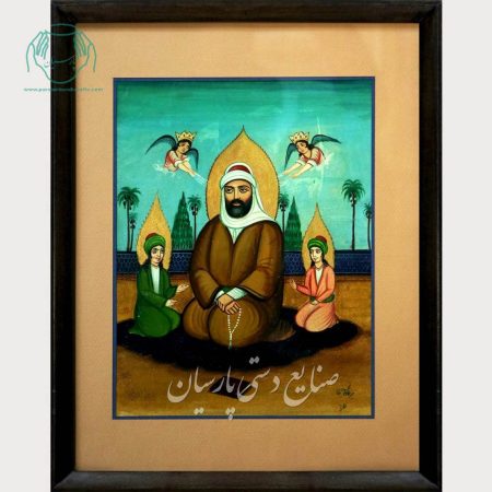 تابلو نقاشی روی مقوا طرح شمایل امام علی و حسن و حسین