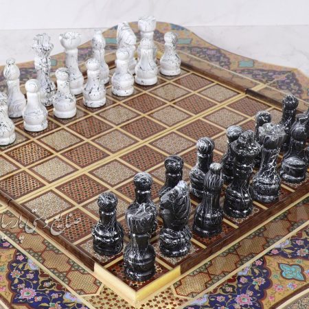مهره شطرنج استاندارد طرح سنگ ماربل