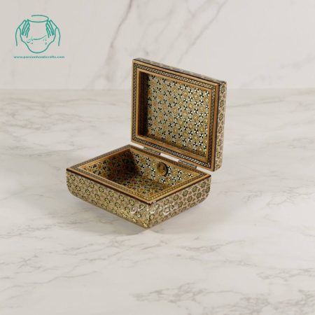 جعبه جواهرات خاتم گل و مرغ زمینه مشکی