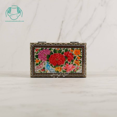 جعبه جواهرات داخل خاتم رونقاشی گل مرغ