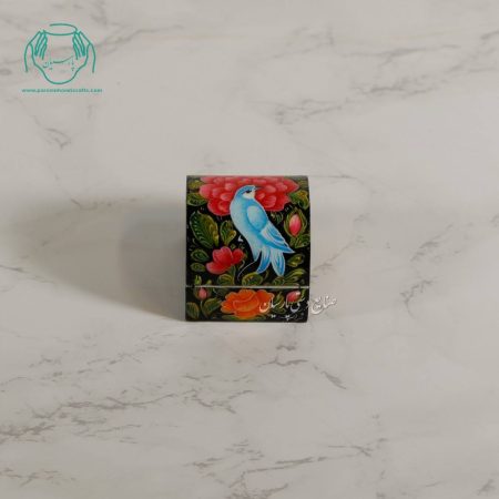 جعبه جواهرات نقلی استخوانی نقاشی گل و مرغ