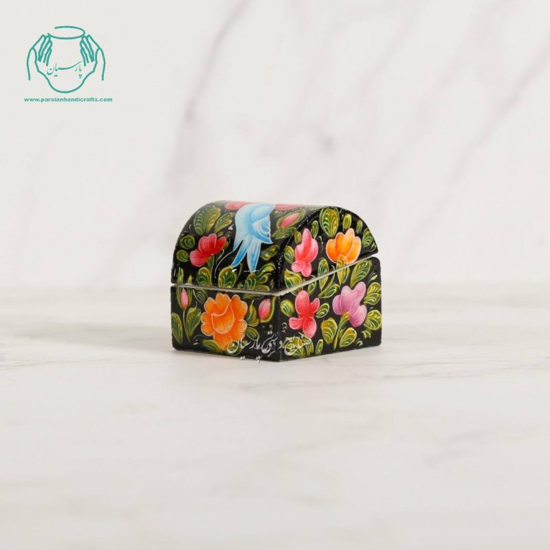 جعبه جواهرات نقلی استخوانی نقاشی گل و مرغ