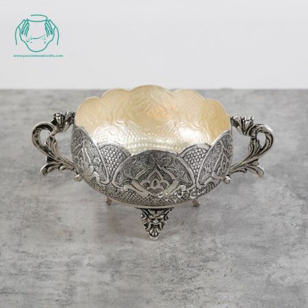 شکلات خوری آب نقره گرد کوچک (سه پایه)