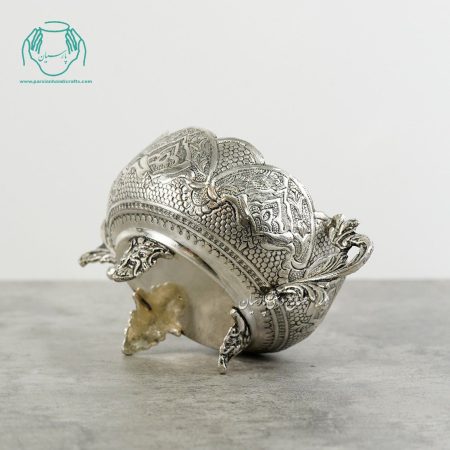 شکلات خوری آب نقره گرد کوچک (سه پایه)