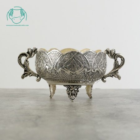 شکلات خوری آب نقره گرد کوچک (سه پایه)