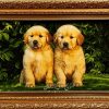 تابلو فرش دستبافت چله ابریشم دو سگ