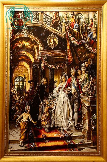 تابلو فرش دستبافت چله ابریشم عروسی ناپلئون