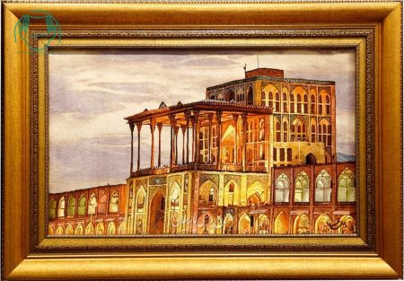 تابلو فرش دستبافت چله ابریشم کاخ عالی قاپو اصفهان