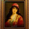 تابلو فرش دستبافت چله ابریشم دختر عثمانی