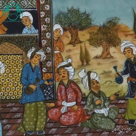 تابلو نقاشی بزم کاشی کاری