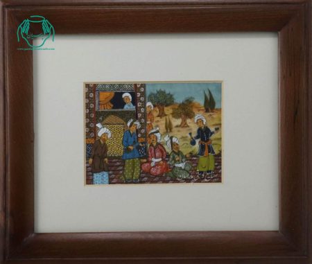 تابلو نقاشی بزم کاشی کاری