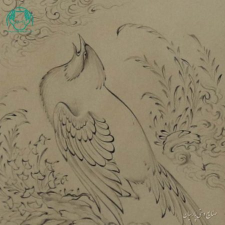 تابلو نقاشی سیاه قلم قلمگیری کلاغ
