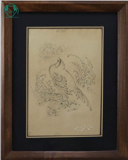 تابلو نقاشی سیاه قلم قلمگیری کلاغ