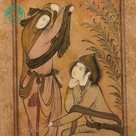 تابلو نقاشی قلم گیری لیلی مجنون