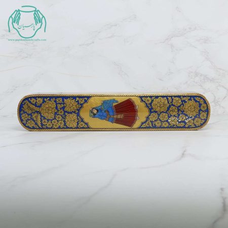 جامضرابی خاتم و نقاشی تشعیر اعلی زمینه آبی - Image 3