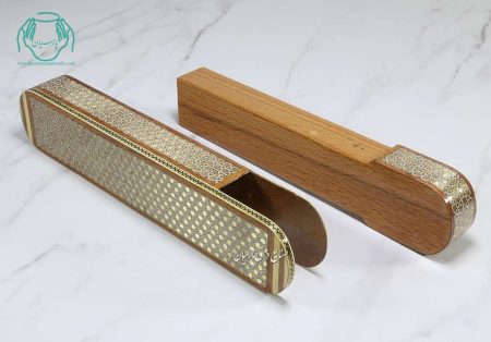 جامضرابی خاتم و نقاشی تشعیر اعلی زمینه سبز - Image 3