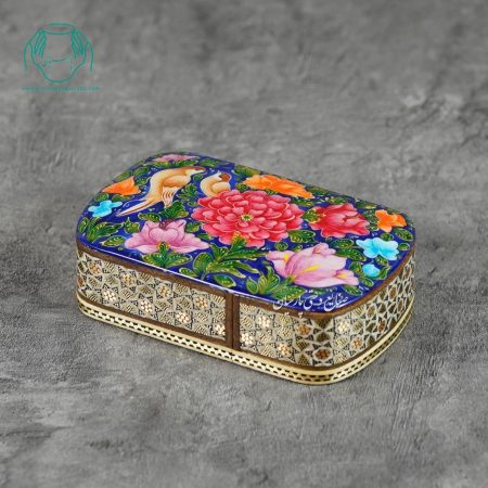 جاپاسوری خاتم و نقاشی گل و مرغ - Image 3