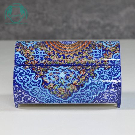 جعبه جواهرات استخوانی صندوقی بزرگ دو قسمتی نقاشی تذهیب