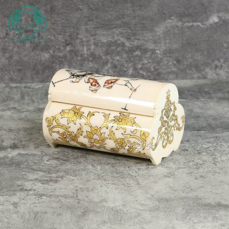 جعبه جواهرات استخوانی صندوقی بزرگ دو قسمتی نقاشی چوگان