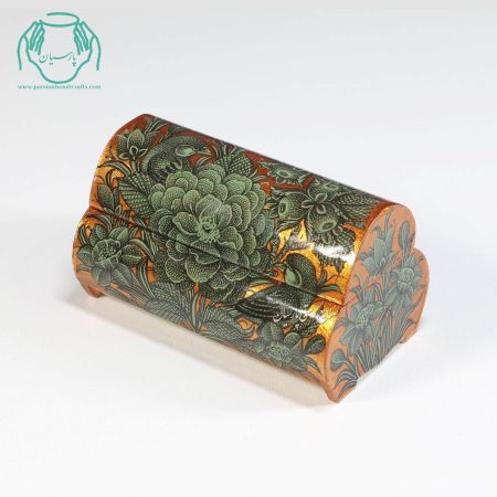 جعبه جواهرات استخوانی صندوقی بزرگ دوقسمتی رنگ مسی و مشکی