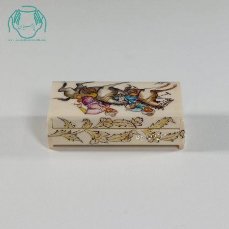 جعبه جواهرات استخوانی مستطیل نقاشی چوگان 