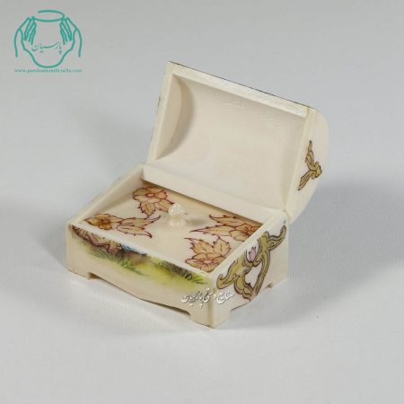 جعبه جواهرات صندوقی استخوانی  نقاشی لیلی مجنون و بزم - Image 5