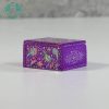 جعبه کبریتی جواهرات استخوانی کوچک نقاشی گل و تذهیب زمینه بنفش