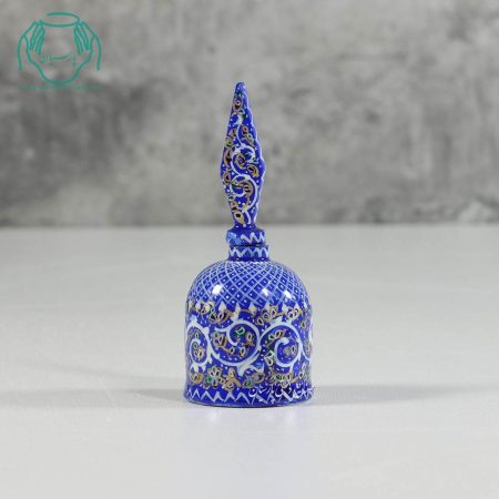 سرمه دان استخوانی تخم مرغی آبی نقاشی چوگان تذهیب