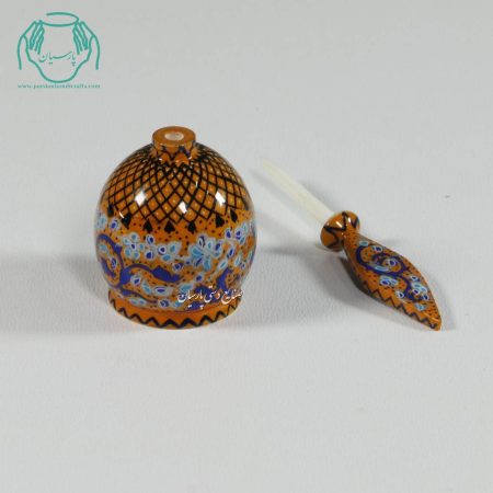 سرمه دان استخوانی تخم مرغی رنگ مسی نقاشی تذهیب