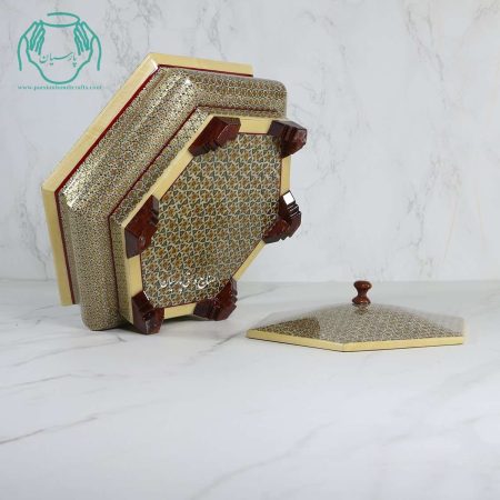 شکلات خوری شش ضلعی تمام خاتم اعلی سایز متوسط - Image 4