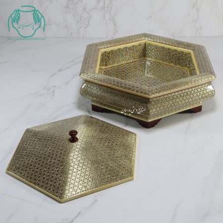 شکلات خوری شش ضلعی تمام خاتم اعلی سایز متوسط - Image 5