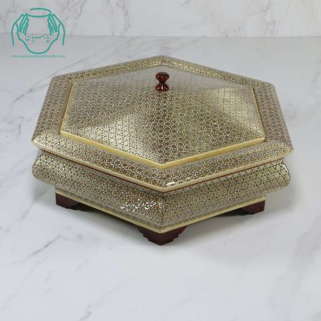 شکلات خوری شش گوش تمام خاتم اعلی سایز بزرگ