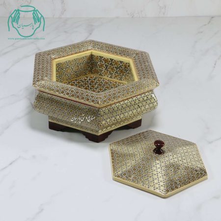 شکلات خوری شش گوش تمام خاتم اعلی سایز کوچک - Image 5