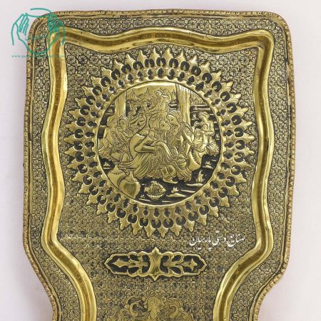 سینی سماور قلم زنی برنجی اعلی طرح صورت 5 لیتری