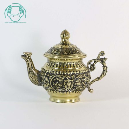 سرویس سماور برنجی قلمزنی گل برجسته ۳ لیتری - Image 3